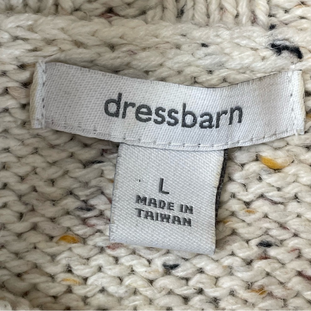 Dressbarn Turtleneck Sweater Womens Large wool blend cream multicolor - Picture 10 of 12